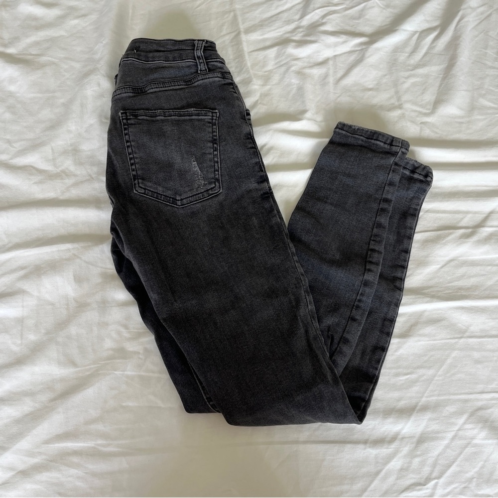Denim&Co Women's Charcoal Skinny Jeans